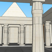 Standing inside the 3D model of the tomb of Pay, modeled by Sophie Short